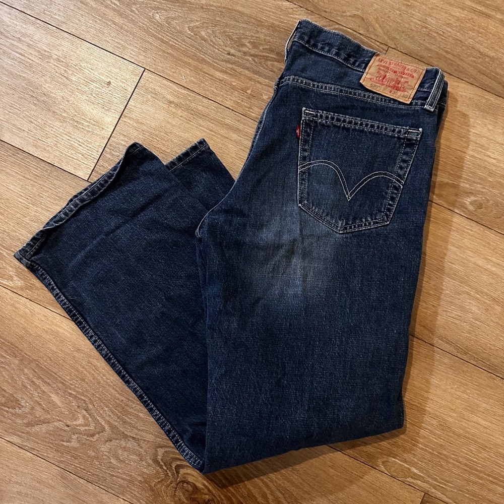 Levis 529 Low Rise Straight Leg Jeans Mens 36x30 Dark Wash Denim Made in USA